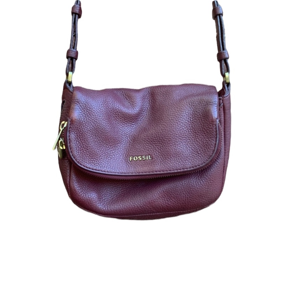Fossil Preston Leather Small Flap Crossbody Purse